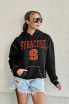 SYRACUSE ORANGE BELLE OF THE BALL STUDDED DETAIL FLEECE FRONT POCKET HOODIE