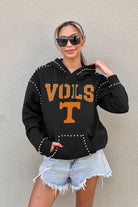 TENNESSEE VOLUNTEERS BELLE OF THE BALL STUDDED DETAIL FLEECE FRONT POCKET HOODIE