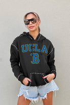 UCLA BRUINS BELLE OF THE BALL STUDDED DETAIL FLEECE FRONT POCKET HOODIE