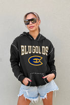 WISCONSIN-EAU CLAIRE BLUGOLDS BELLE OF THE BALL STUDDED DETAIL FLEECE FRONT POCKET HOODIE