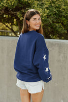 AUBURN TIGERS SIX STARS EMBELLISHED SLEEVE CREWNECK PULLOVER BY MADI PREWETT TROUTT