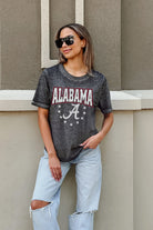 ALABAMA CRIMSON TIDE SPRINT TO THE FINISH ACID WASH BOYFRIEND TEE