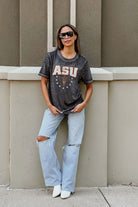 ARIZONA STATE SUN DEVILS SPRINT TO THE FINISH ACID WASH BOYFRIEND TEE