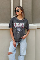 ARIZONA WILDCATS SPRINT TO THE FINISH ACID WASH BOYFRIEND TEE