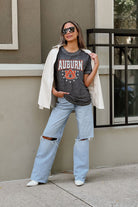 AUBURN TIGERS SPRINT TO THE FINISH ACID WASH BOYFRIEND TEE