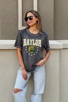 BAYLOR BEARS SPRINT TO THE FINISH ACID WASH BOYFRIEND TEE