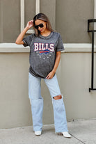 BUFFALO BILLS CAN'T CATCH ME ACID WASH BOYFRIEND TEE