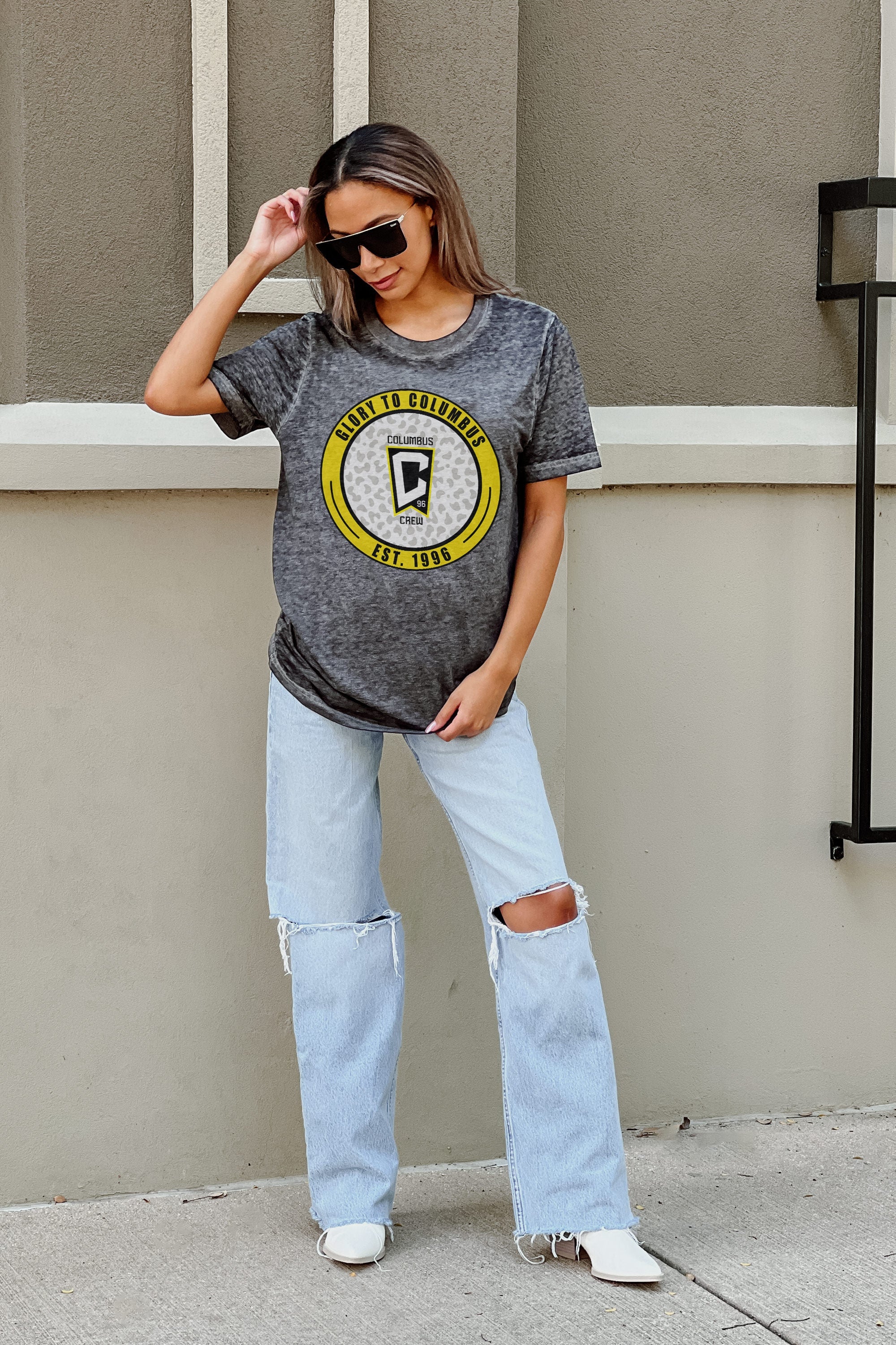 COLUMBUS CREW SC CALL OF THE WILD ACID WASH BOYFRIEND TEE