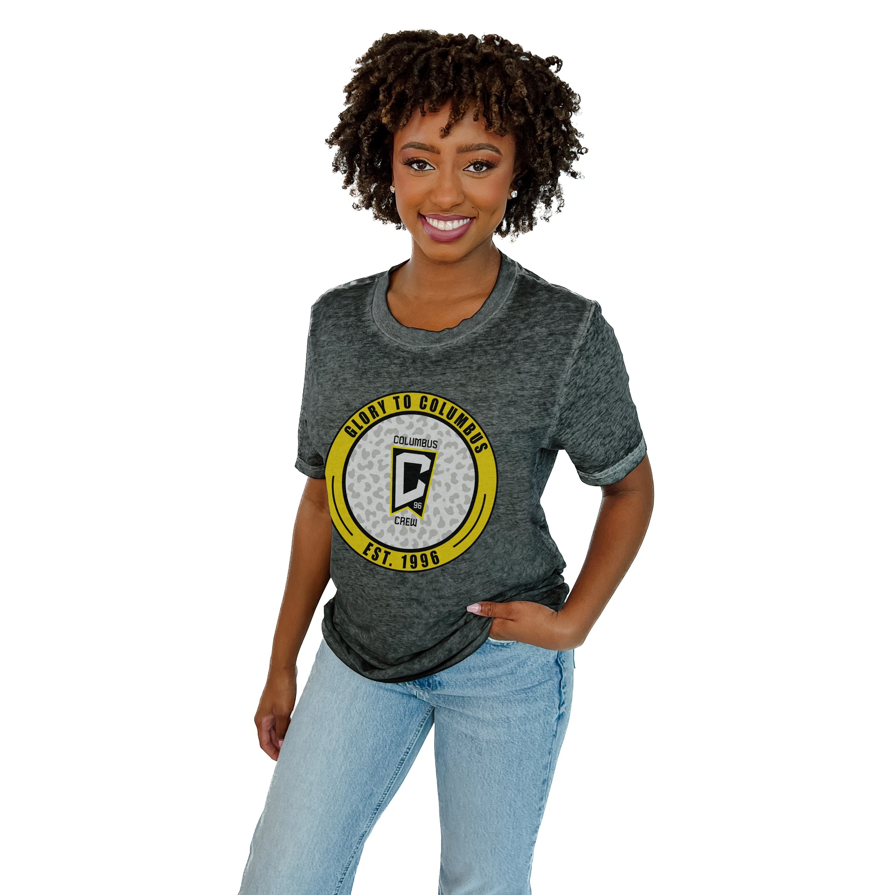 COLUMBUS CREW SC CALL OF THE WILD ACID WASH BOYFRIEND TEE