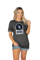 DUKE BLUE DEVILS GOOD VIBES ACID WASH BOYFRIEND TEE