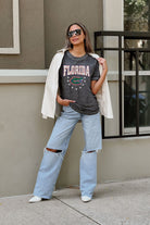 FLORIDA GATORS SPRINT TO THE FINISH ACID WASH BOYFRIEND TEE