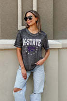 KANSAS STATE WILDCATS SPRINT TO THE FINISH ACID WASH BOYFRIEND TEE