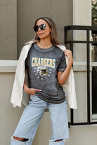 LOS ANGELES CHARGERS CAN'T CATCH ME ACID WASH BOYFRIEND TEE