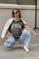 MICHIGAN WOLVERINES SWITCH IT UP ACID WASH BOYFRIEND TEE