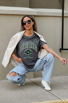 NORTH TEXAS MEAN GREEN SWITCH IT UP ACID WASH BOYFRIEND TEE