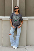 NORTH TEXAS MEAN GREEN SWITCH IT UP ACID WASH BOYFRIEND TEE