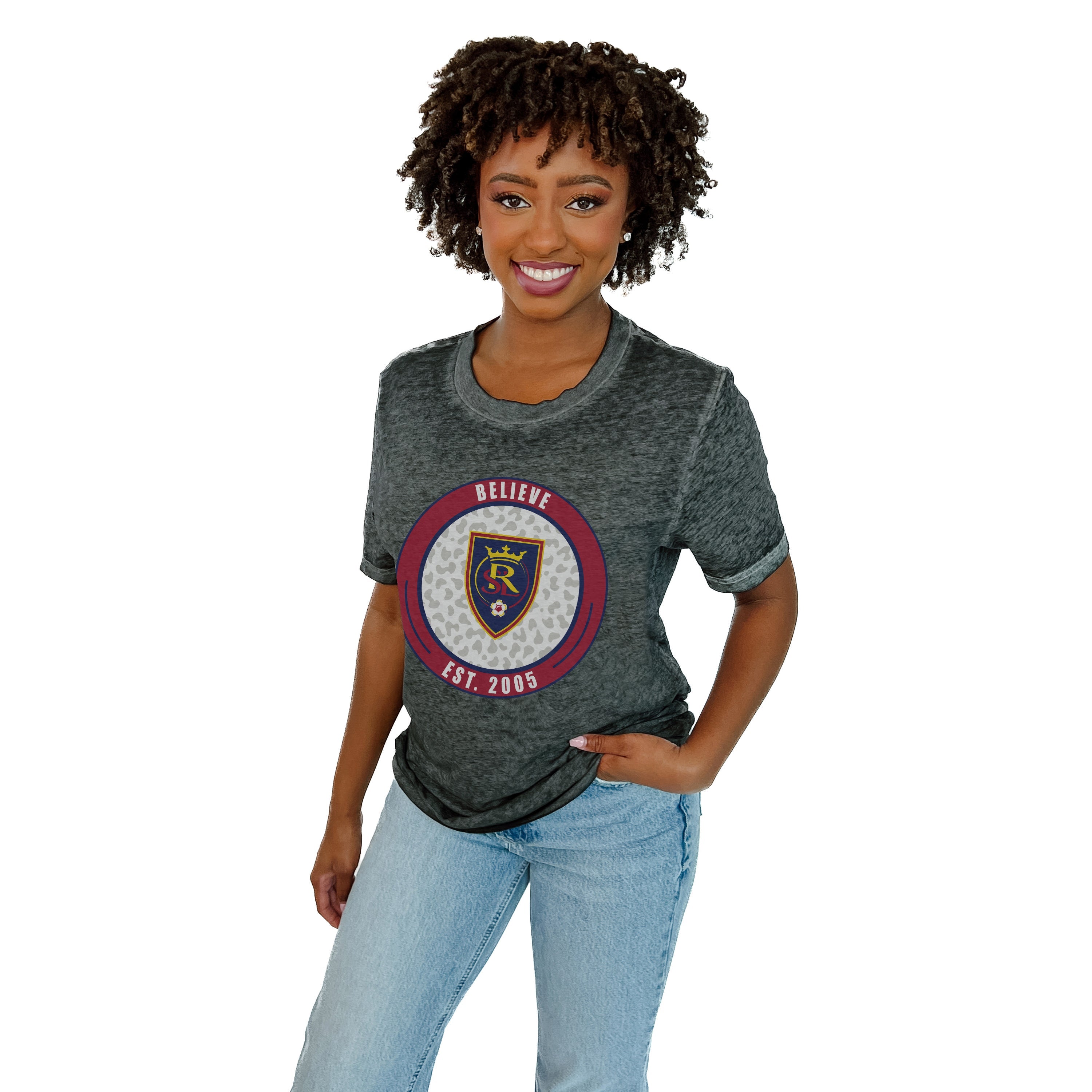 REAL SALT LAKE CALL OF THE WILD ACID WASH BOYFRIEND TEE