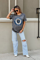 SAN JOSE EARTHQUAKES CALL OF THE WILD ACID WASH BOYFRIEND TEE