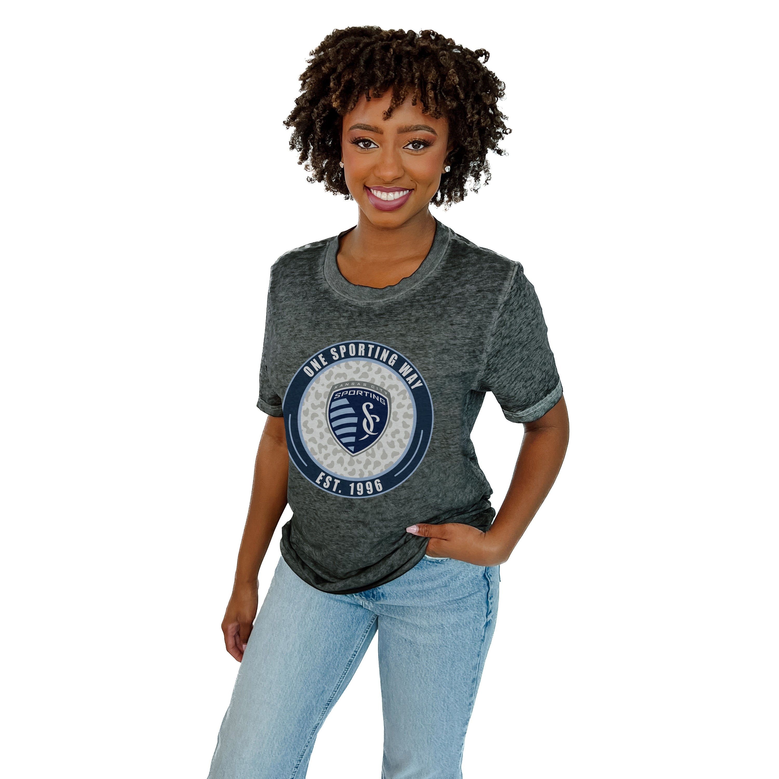 SPORTING KANSAS CITY CALL OF THE WILD ACID WASH BOYFRIEND TEE