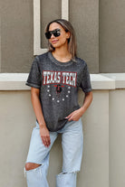 TEXAS TECH RED RAIDERS SPRINT TO THE FINISH ACID WASH BOYFRIEND TEE