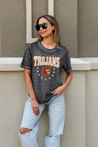 USC TROJANS SPRINT TO THE FINISH ACID WASH BOYFRIEND TEE