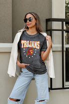 USC TROJANS SPRINT TO THE FINISH ACID WASH BOYFRIEND TEE