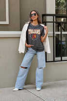 USC TROJANS SPRINT TO THE FINISH ACID WASH BOYFRIEND TEE