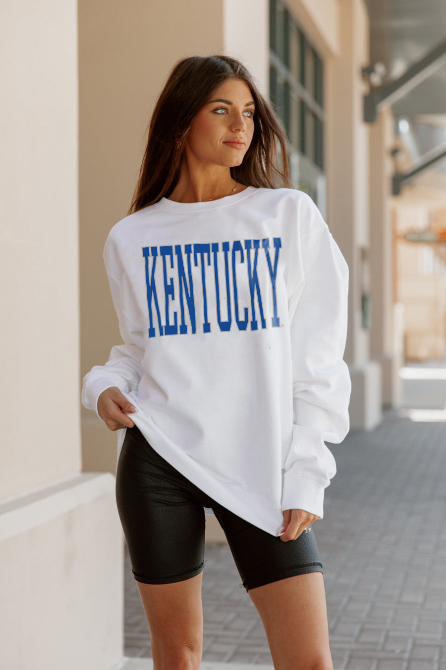 KENTUCKY WILDCATS PLAY BY PLAY CLASSIC CREW FLEECE BY MADI PREWETT (6624478560352)