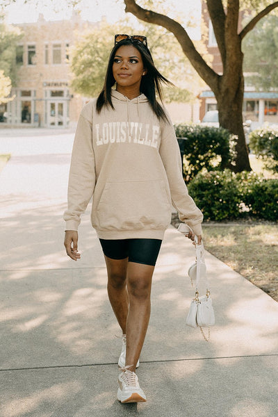 LOUISVILLE CARDINALS UP YOUR GAME OVERSIZED CREWNECK TEE BY MADI PREWETT  TROUTT