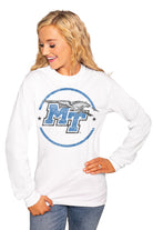 Middle Tennessee State "End Zone" Luxe Boyfriend Crew Tee - Gameday Couture