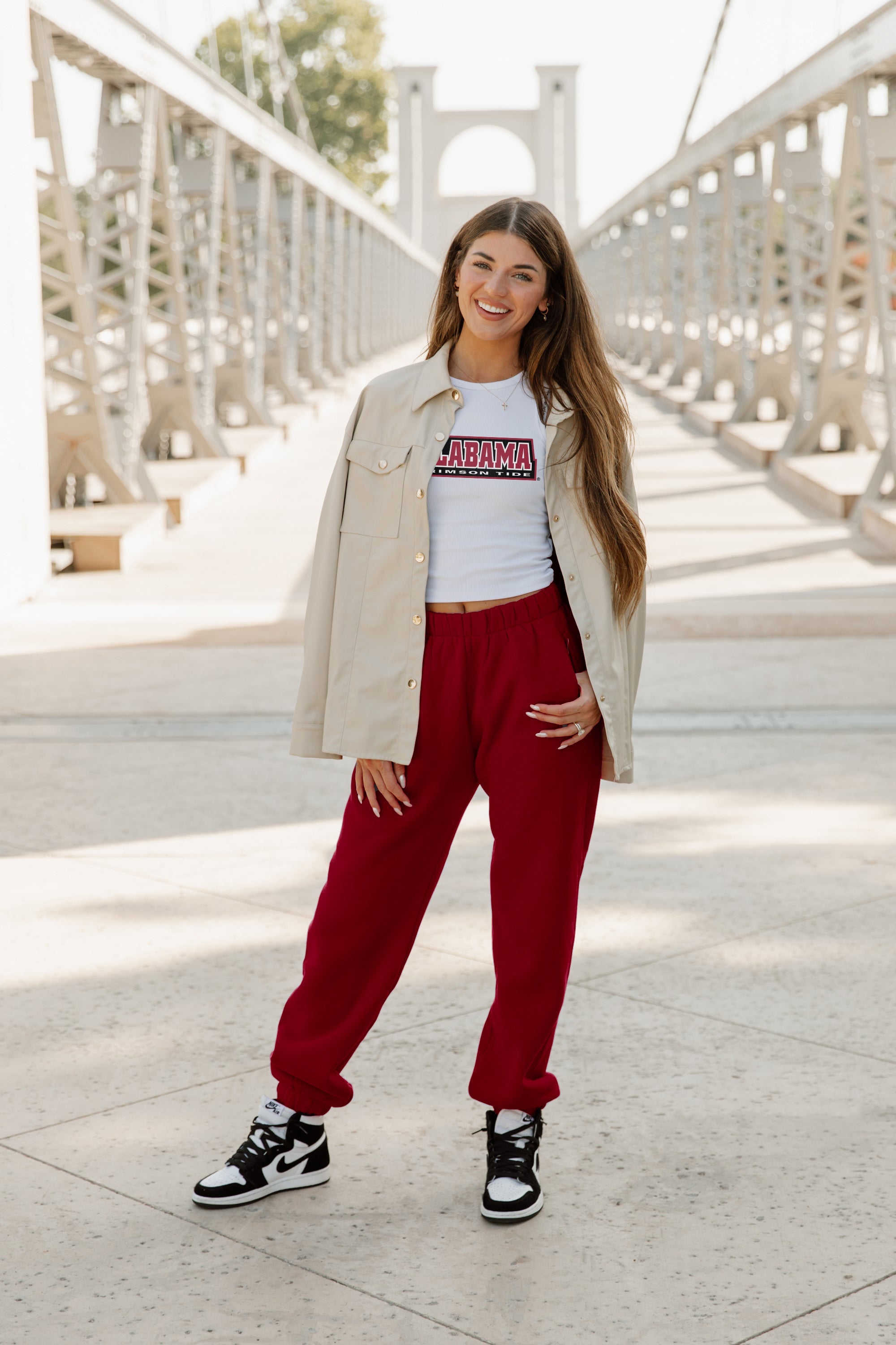 ALABAMA CRIMSON TIDE WEEKEND GOALS ESSENTIAL RIBBED CROP TANK BY MADI PREWETT TROUTT