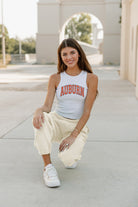 AUBURN TIGERS LET'S PLAY ESSENTIAL RIBBED CROP TANK BY MADI PREWETT