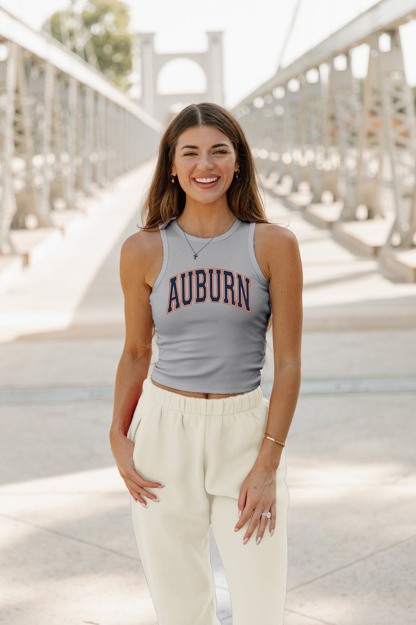 AUBURN TIGERS WELL PLAYED ESSENTIAL RIBBED CROP TANK BY MADI PREWETT