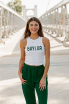 BAYLOR BEARS WEEKEND GOALS ESSENTIAL RIBBED CROP TANK BY MADI PREWETT TROUTT