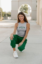 BAYLOR BEARS PLAY THE FIELD ESSENTIAL RIBBED CROP TANK BY MADI PREWETT