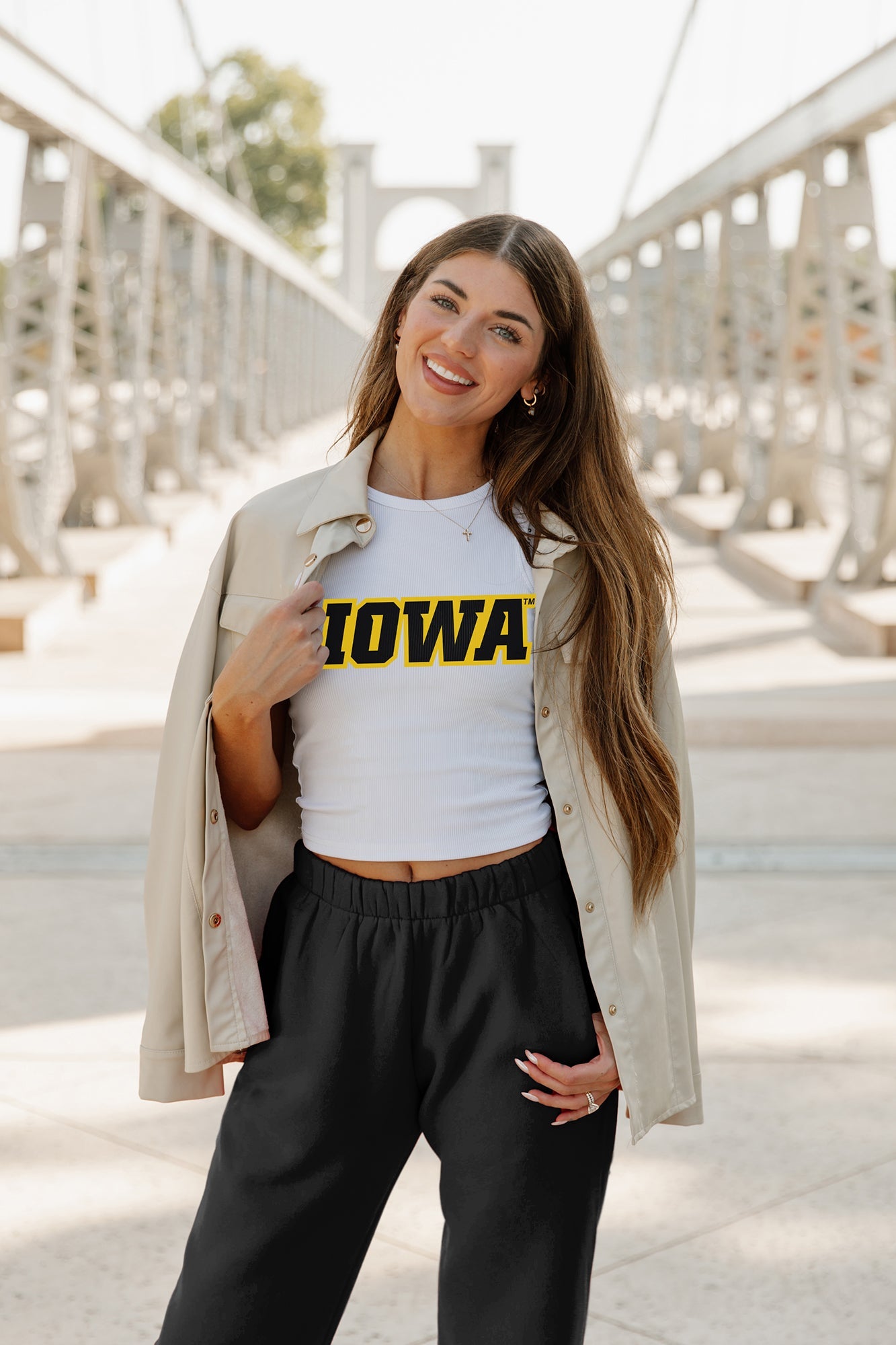 IOWA HAWKEYES WEEKEND GOALS ESSENTIAL RIBBED CROP TANK BY MADI PREWETT TROUTT