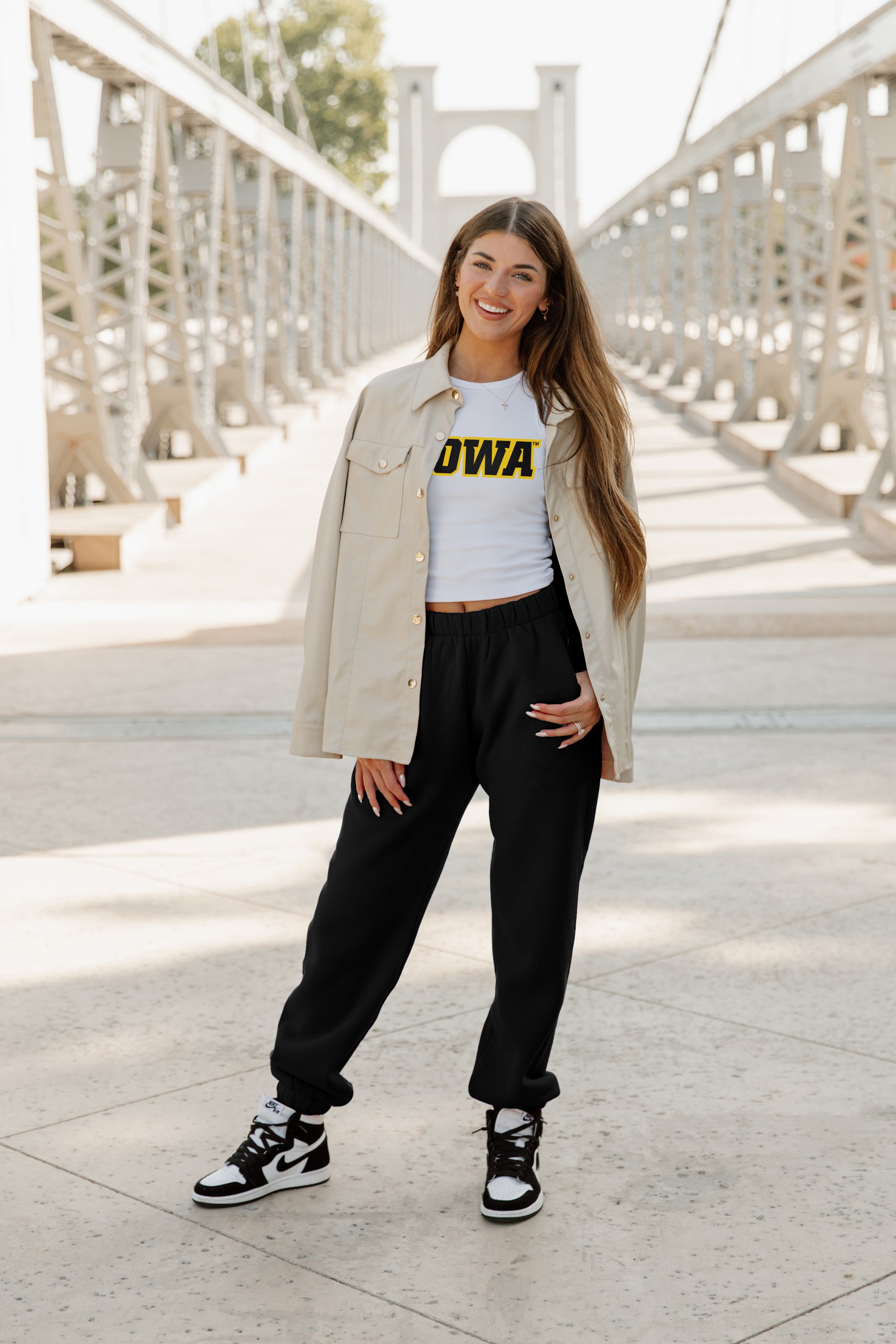 IOWA HAWKEYES WEEKEND GOALS ESSENTIAL RIBBED CROP TANK BY MADI PREWETT TROUTT