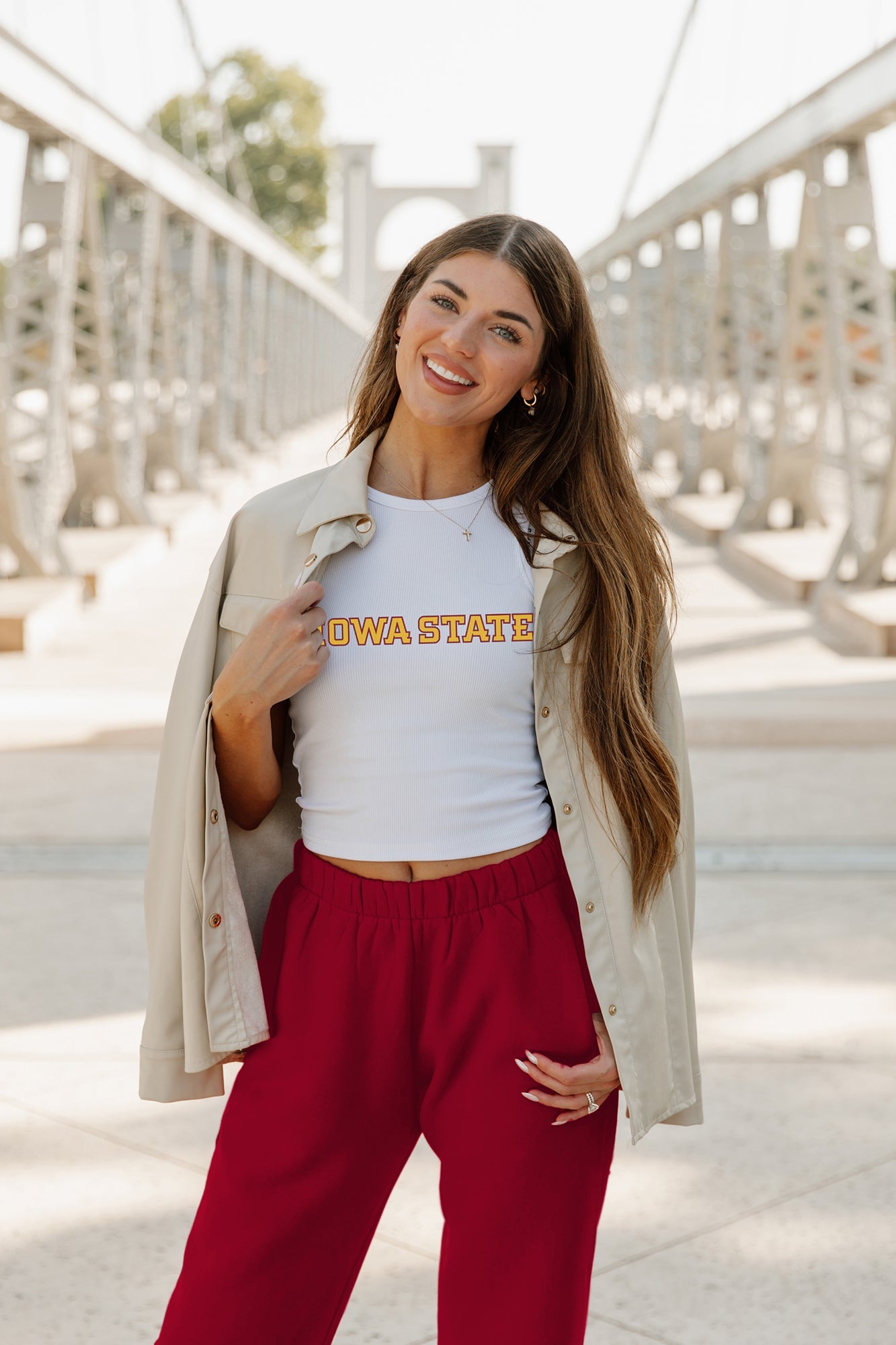 IOWA STATE CYCLONES WEEKEND GOALS ESSENTIAL RIBBED CROP TANK BY MADI PREWETT TROUTT