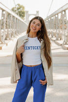 KENTUCKY WILDCATS WEEKEND GOALS ESSENTIAL RIBBED CROP TANK BY MADI PREWETT TROUTT