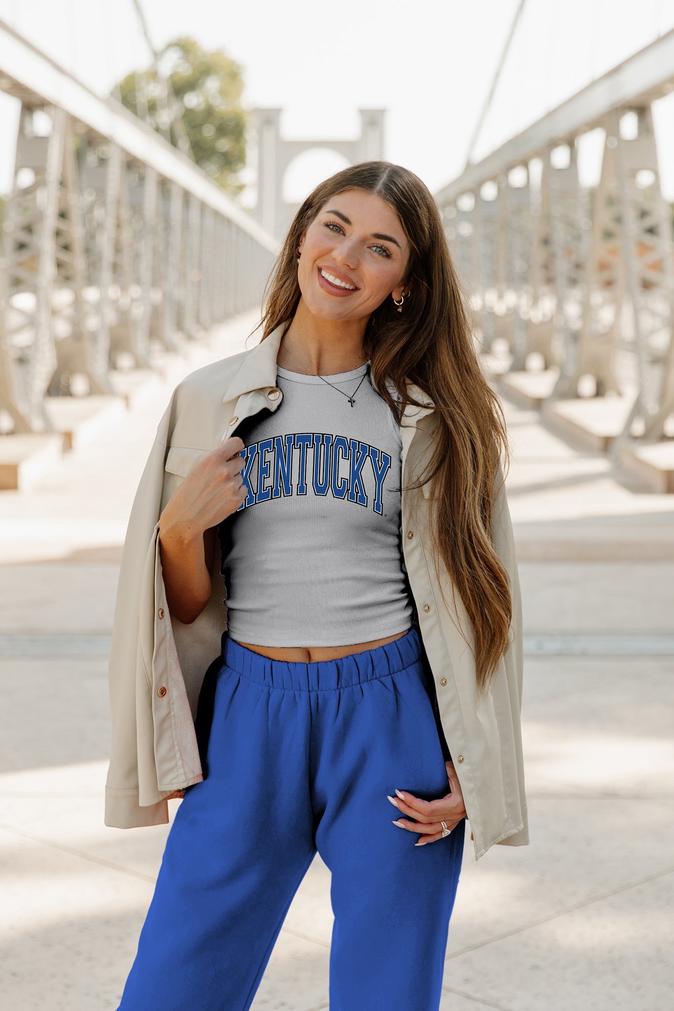 KENTUCKY WILDCATS WELL PLAYED ESSENTIAL RIBBED CROP TANK BY MADI PREWETT