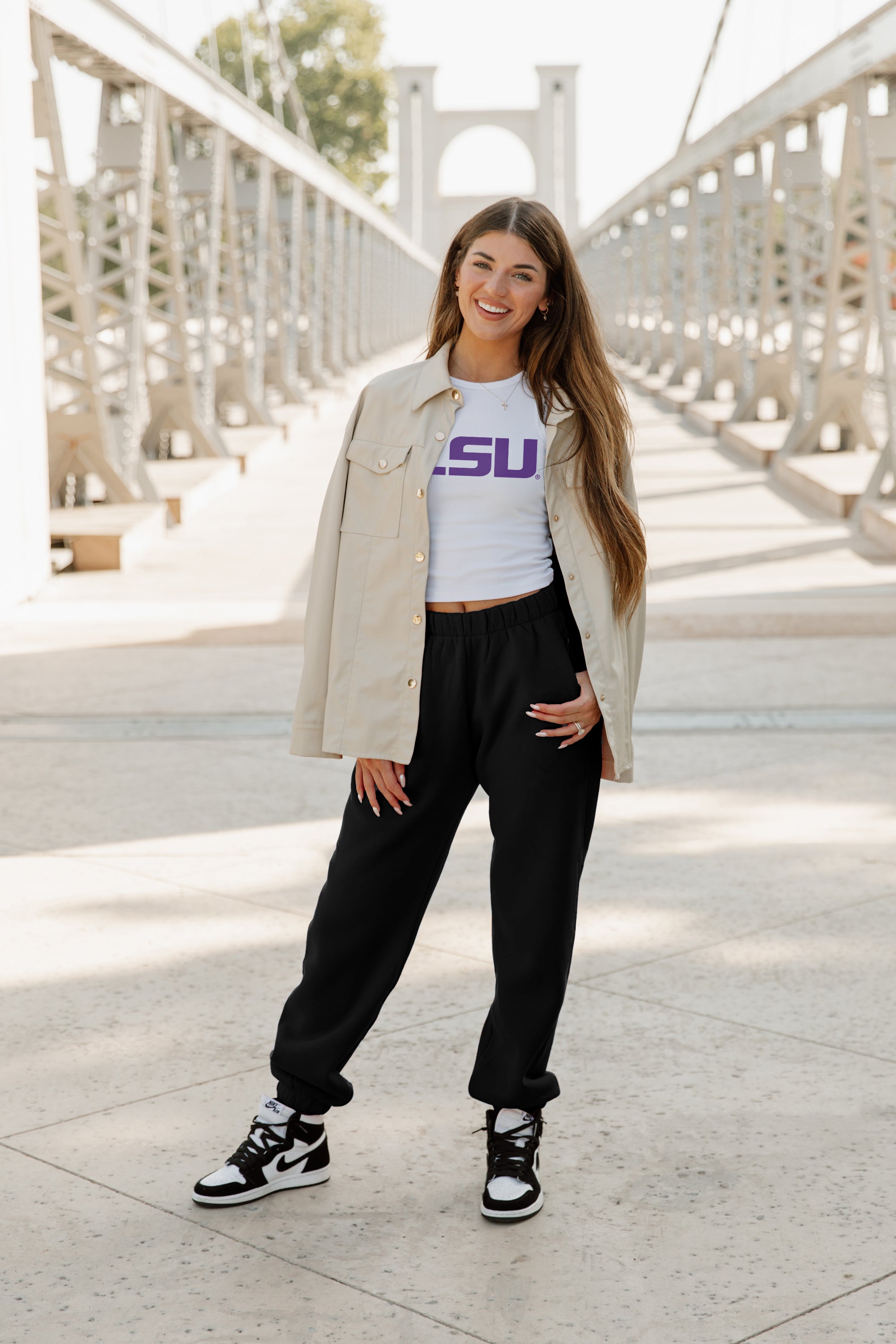 LSU TIGERS WEEKEND GOALS ESSENTIAL RIBBED CROP TANK BY MADI PREWETT TROUTT