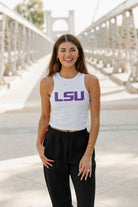 LSU TIGERS WEEKEND GOALS ESSENTIAL RIBBED CROP TANK BY MADI PREWETT TROUTT