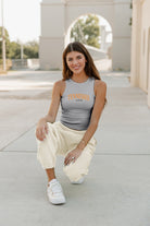 TENNESSEE VOLUNTEERS PLAY THE FIELD ESSENTIAL RIBBED CROP TANK BY MADI PREWETT