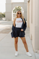 TEXAS LONGHORNS WEEKEND GOALS ESSENTIAL RIBBED CROP TANK BY MADI PREWETT TROUTT