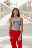 OHIO STATE BUCKEYES WELL PLAYED ESSENTIAL RIBBED CROP TANK BY MADI PREWETT