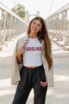 SOUTH CAROLINA GAMECOCKS WEEKEND GOALS ESSENTIAL RIBBED CROP TANK BY MADI PREWETT TROUTT