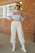 ARIZONA STATE SUN DEVILS HEADED TO VICTORY BANDED CROPPED HOODIE BY MADI PREWETT