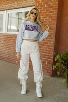 ARIZONA WILDCATS HEADED TO VICTORY BANDED CROPPED HOODIE BY MADI PREWETT