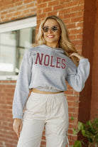 FLORIDA STATE SEMINOLES HEADED TO VICTORY BANDED CROPPED HOODIE BY MADI PREWETT