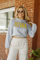 IOWA HAWKEYES HEADED TO VICTORY BANDED CROPPED HOODIE BY MADI PREWETT